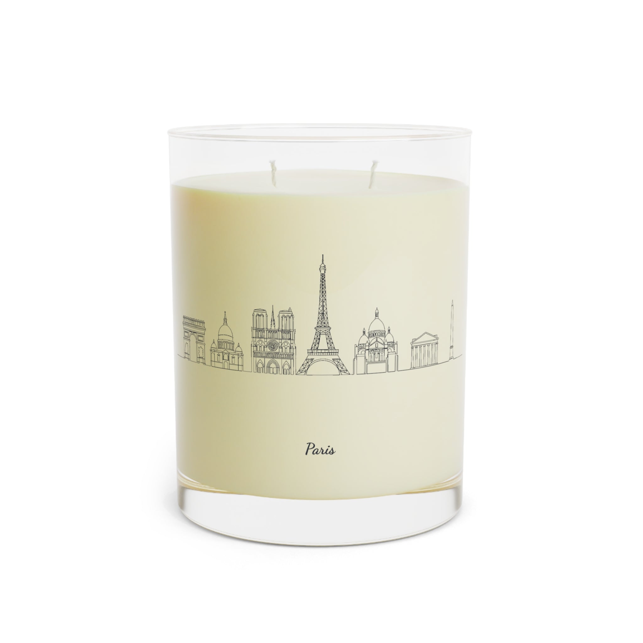 Custom City Skyline Soy Candle<br>— 11oz White Tea & Fig