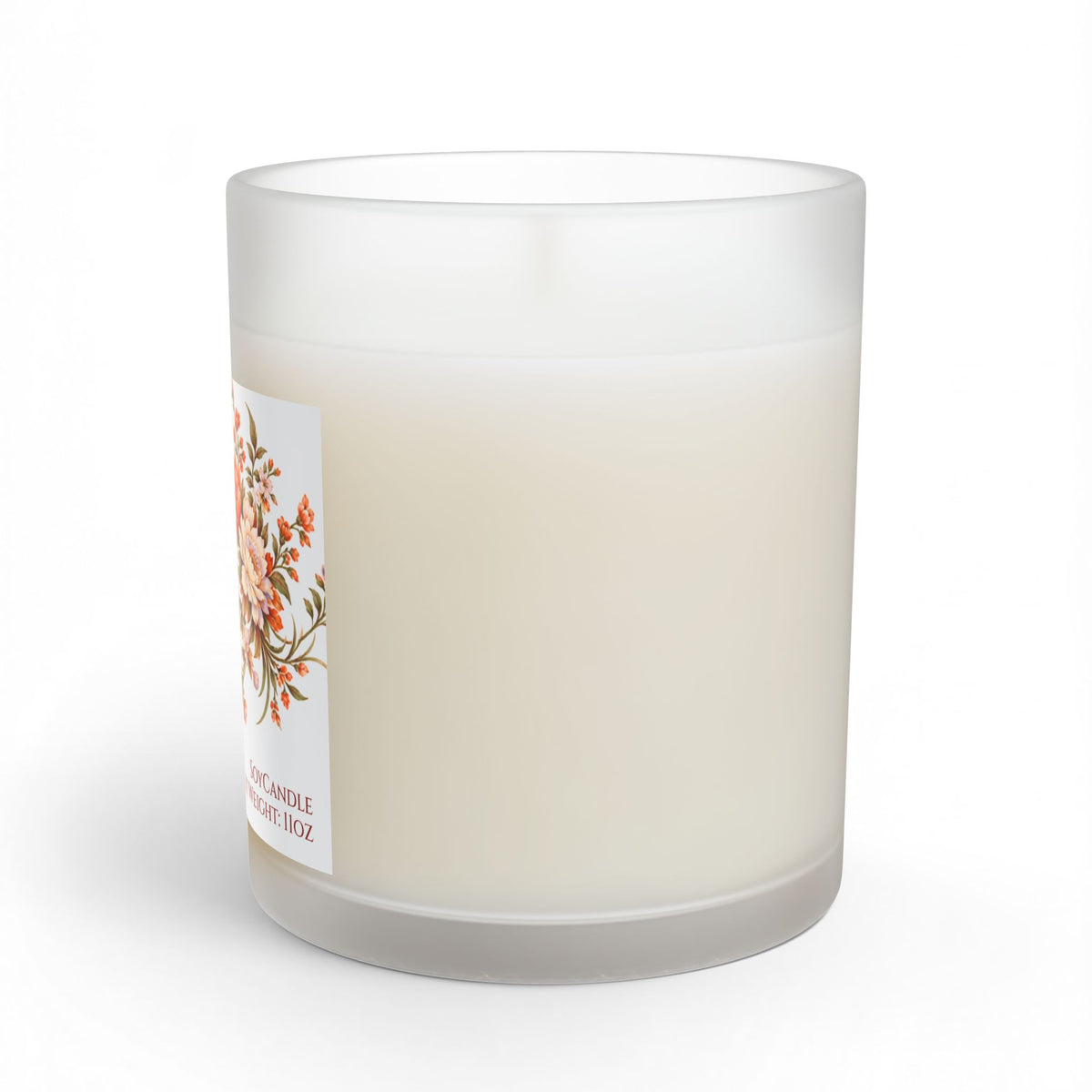 Retro Style Floral Phoenix Frosted Glass Container Soy Candle