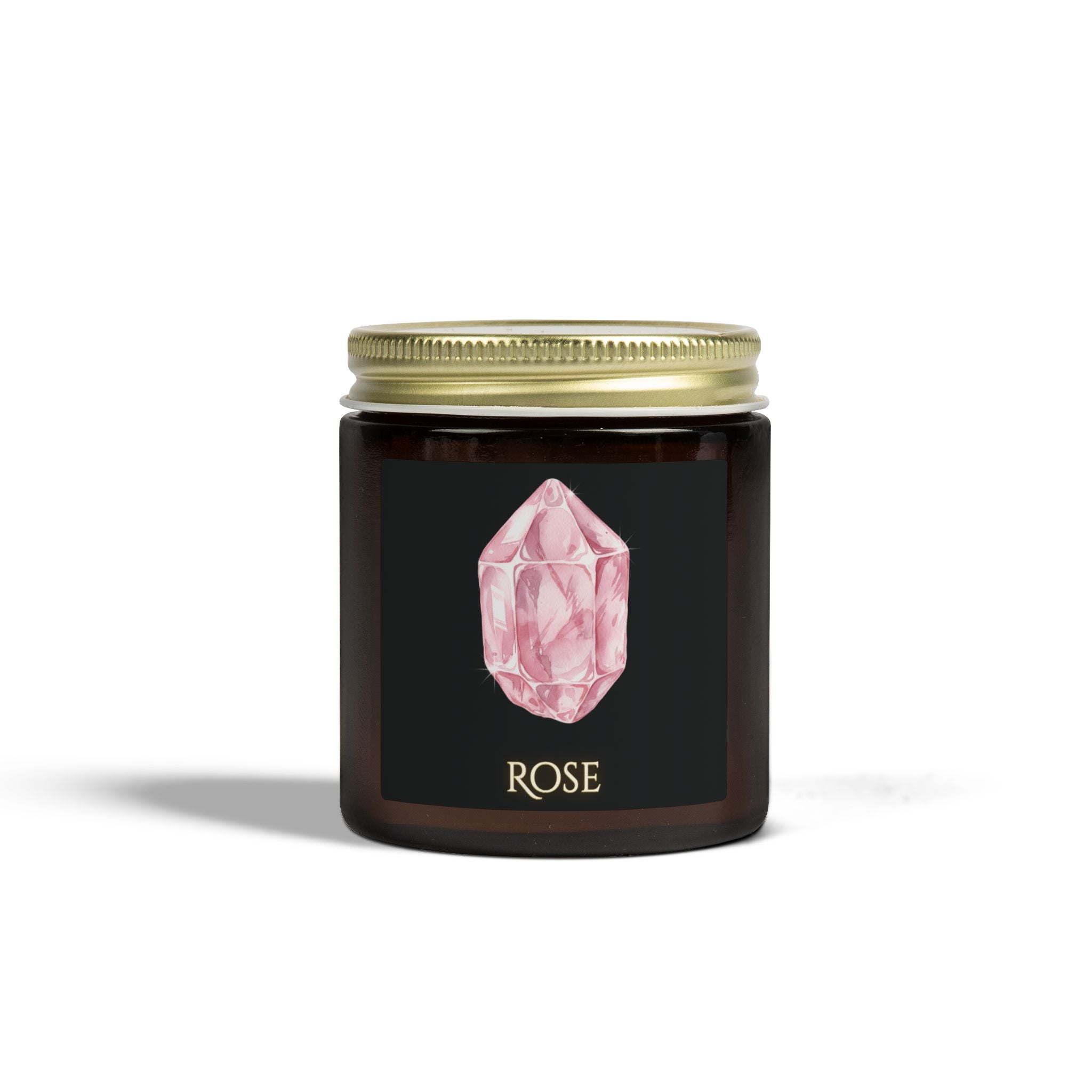 Custom Name Gemstone Coconut Apricot Candle<br>—  4oz Beachwood