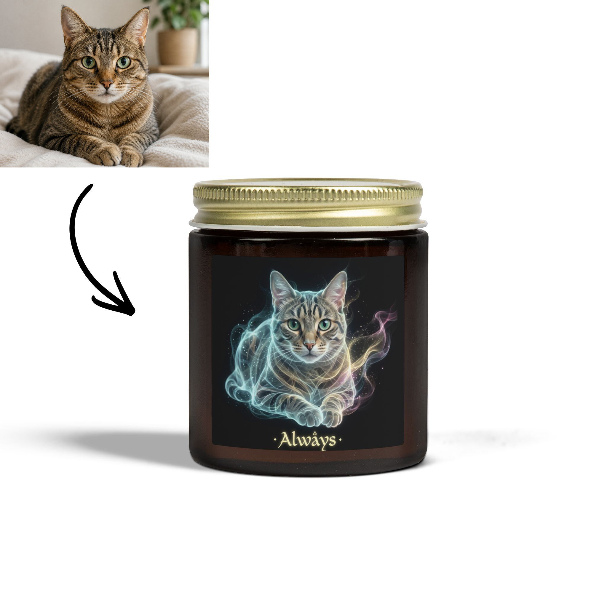 Custom Pet Memorial Coconut Apricot Candle