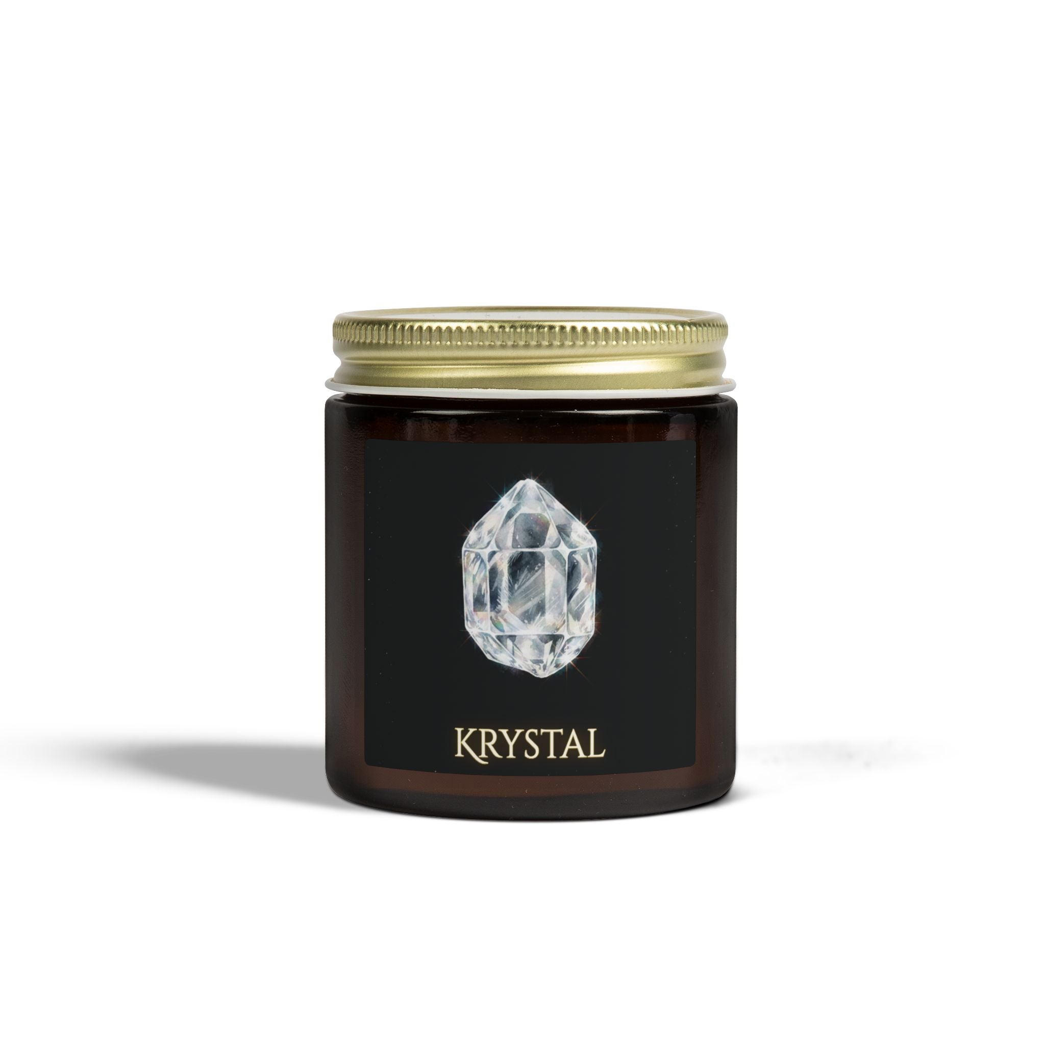 Custom Name Gemstone Coconut Apricot Candle<br>—  4oz Beachwood
