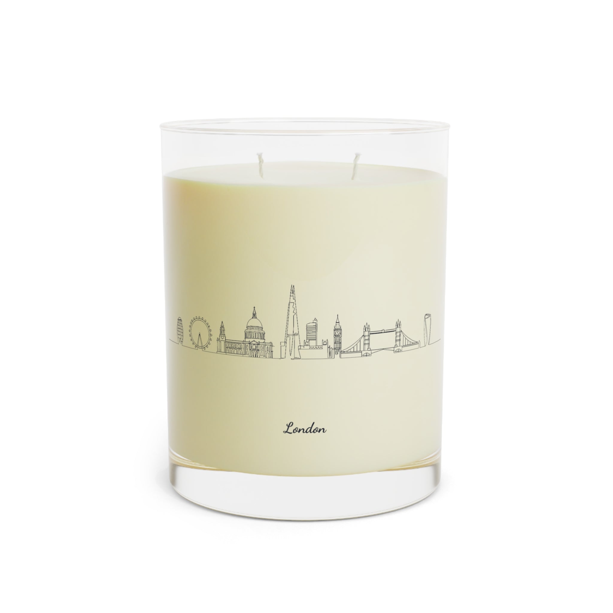 Custom City Skyline Soy Candle<br>— 11oz White Tea & Fig