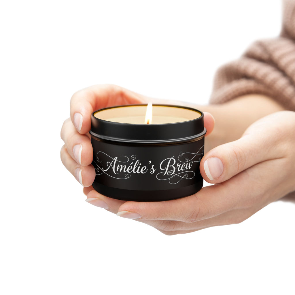 Custom Coffee in Your Pocket Travel Tin Coconut Soy Candle — 4oz Fresh Coffee