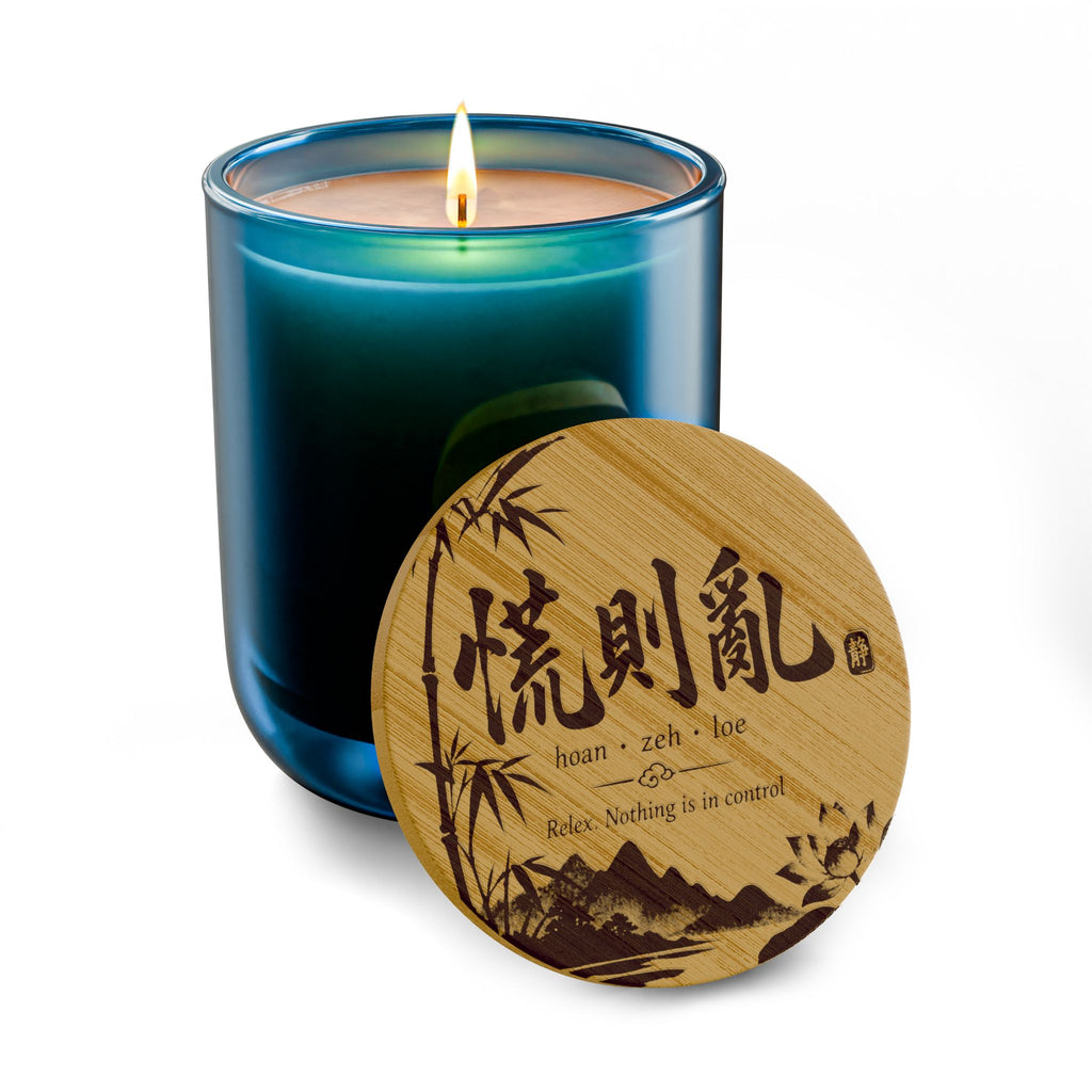 Don't Panic Shanghainese Calligraphy Engraved Bamboo-Lid Scented Soy Candle