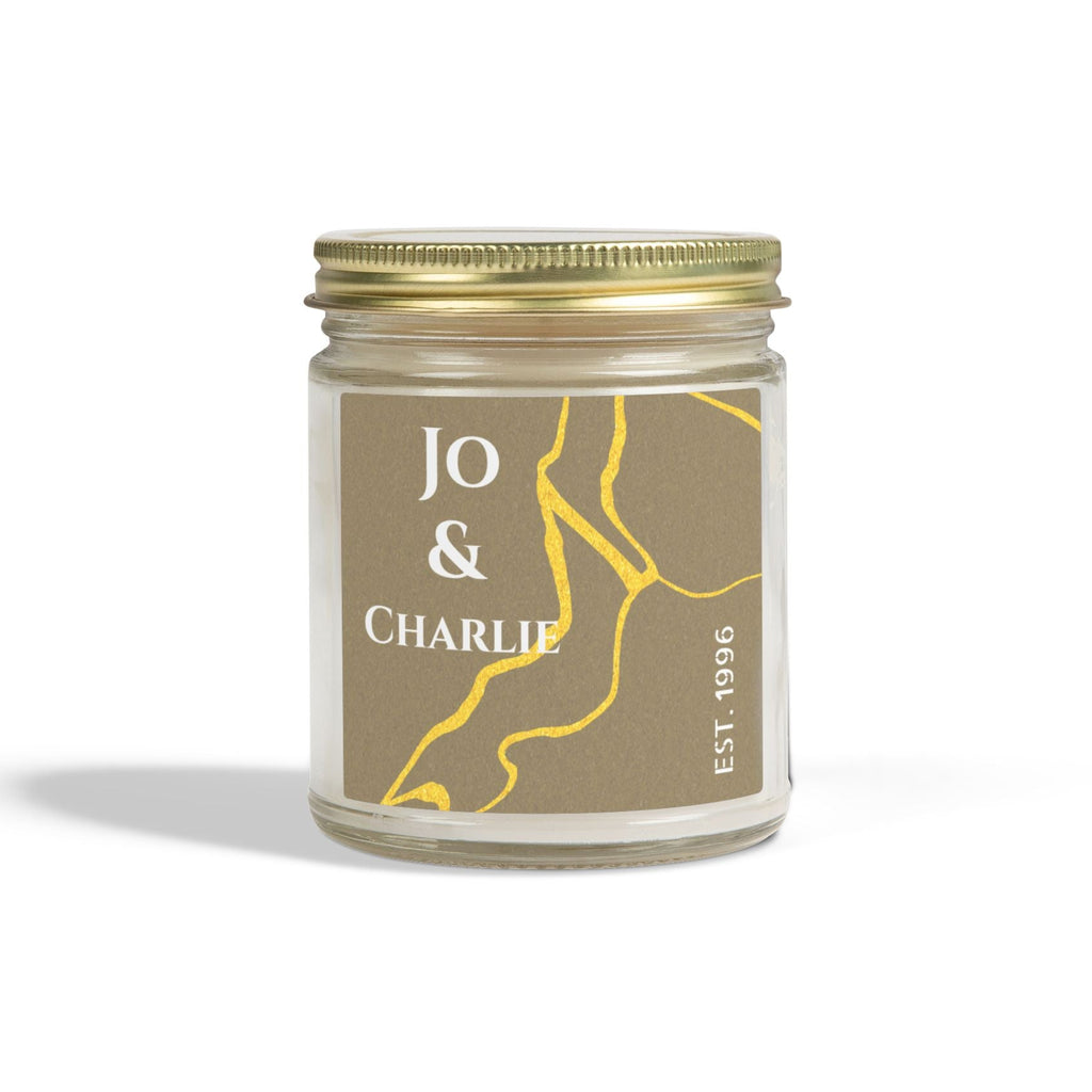 Custom Anniversary Kintsugi Style Coconut Apricot Candle — 9oz Multiple Scent Options