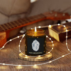 Custom Gemstone Art Coconut Apricot Candle — 4oz
