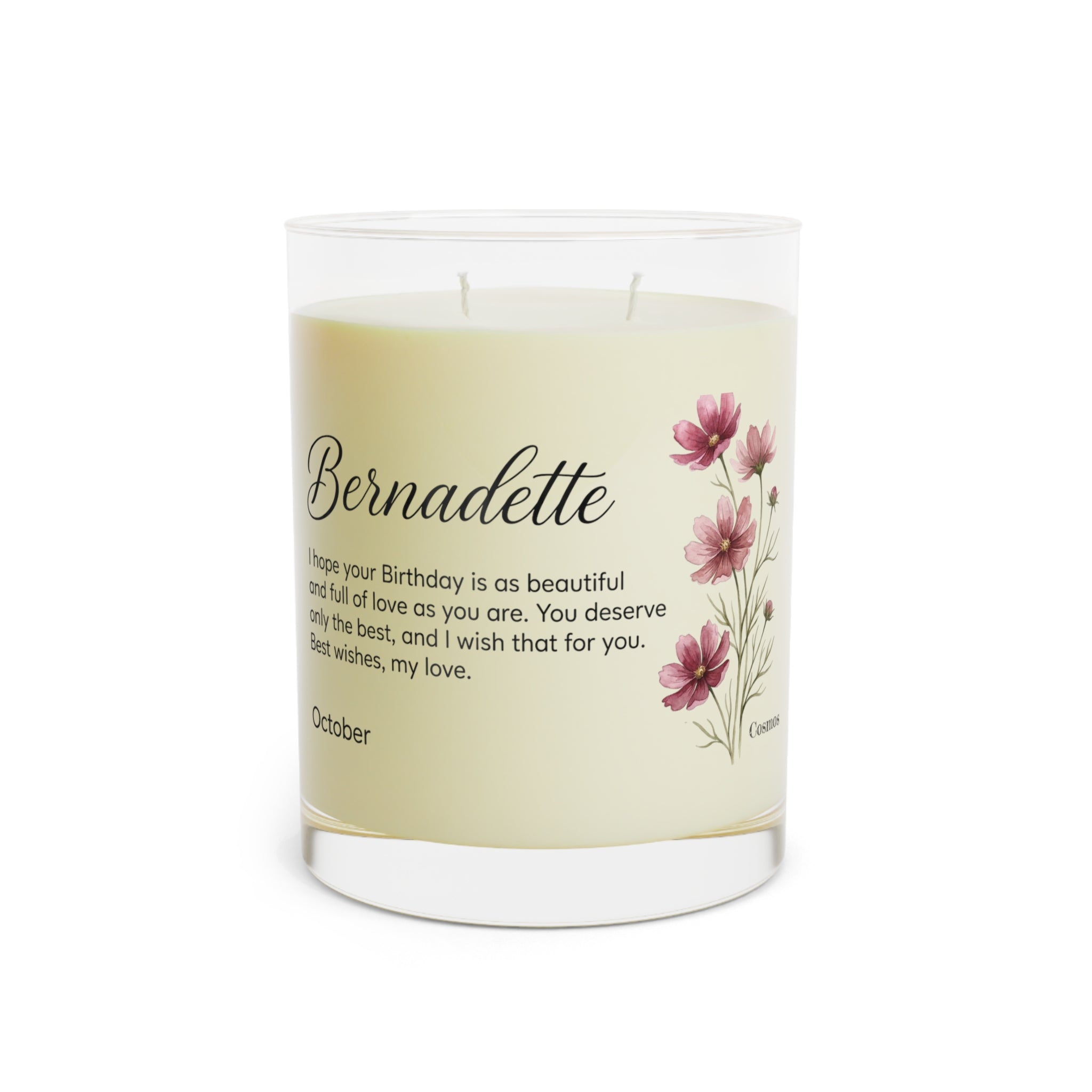 Custom Birth Flower Soy Candle — 11oz