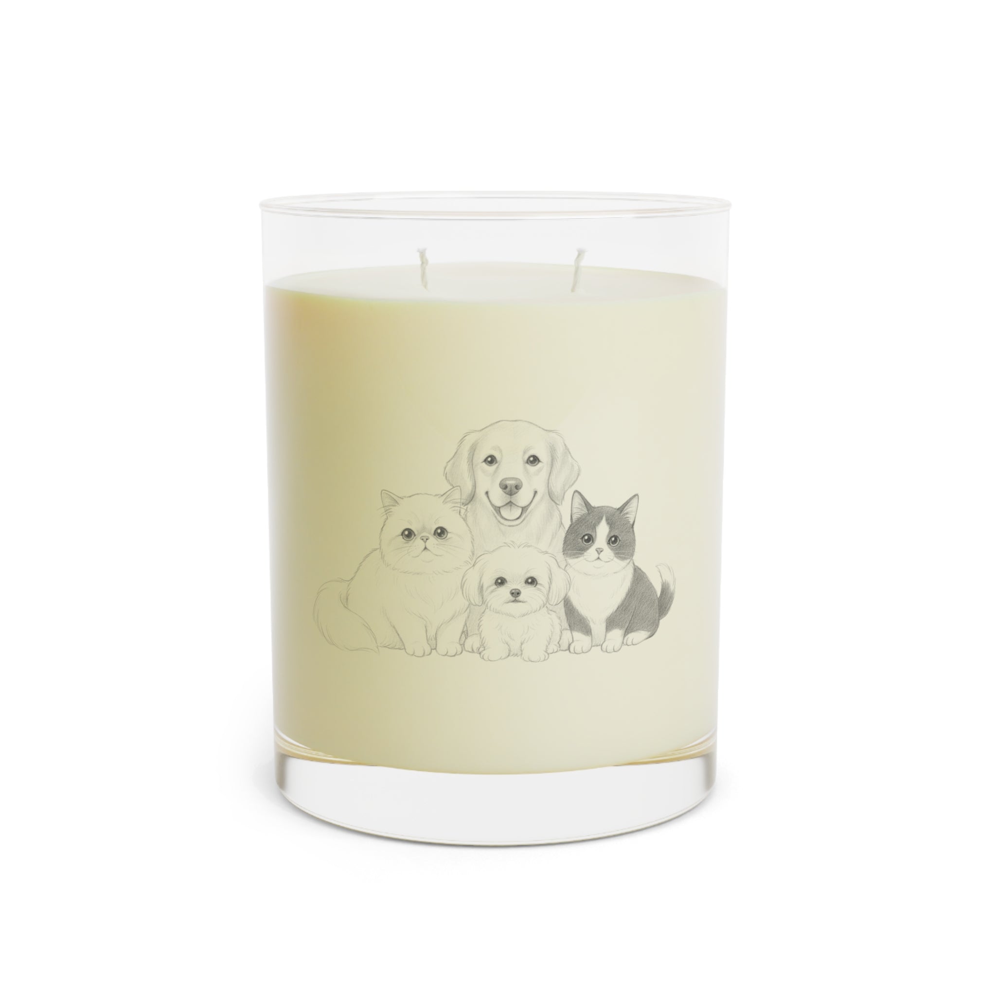 Custom Pet Sketch Soy Candle — 11oz