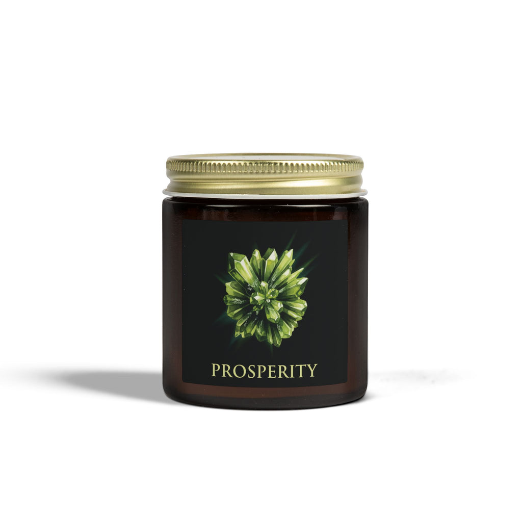 Custom Gemstone Art Coconut Apricot Candle — 4oz