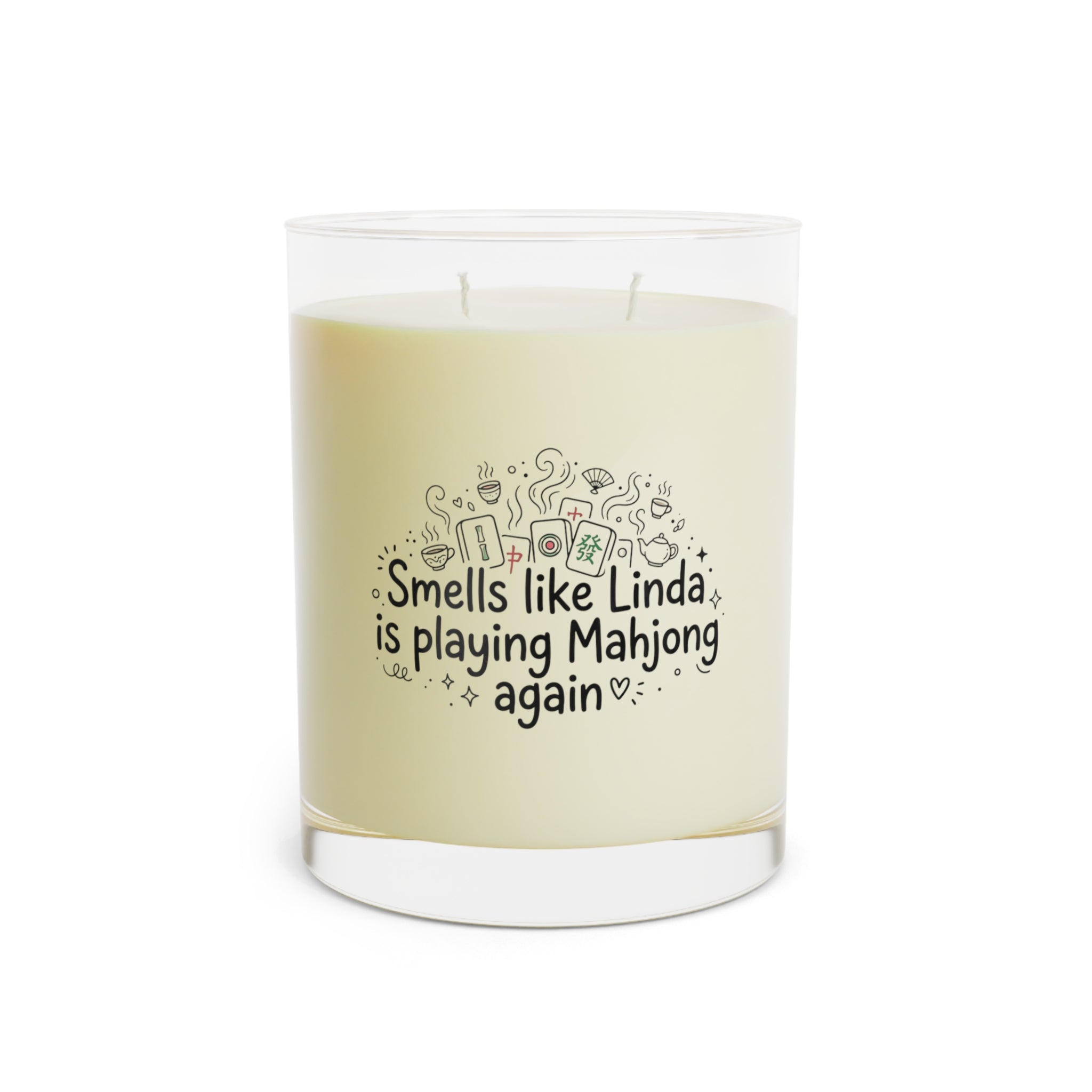 Custom Doodle Text Soy Candle — 11oz