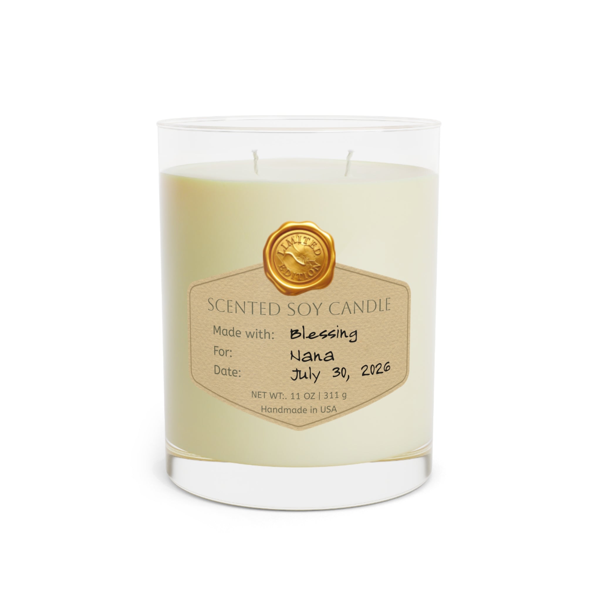 Custom Lab Label Soy Candle — 11oz