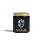Custom Gemstone Art Coconut Apricot Candle — 4oz