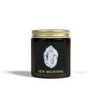 Custom Gemstone Art Coconut Apricot Candle — 4oz