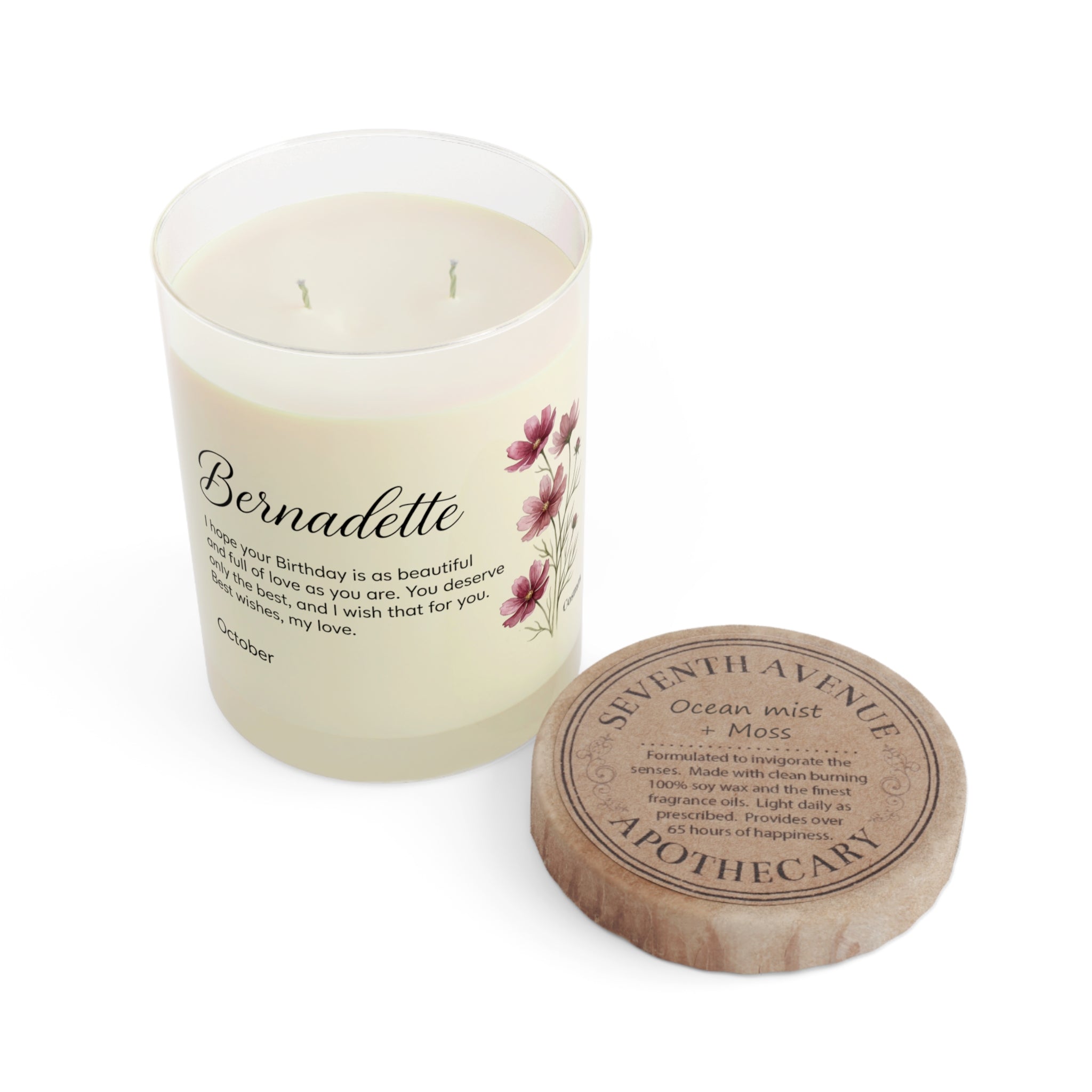 Custom Birth Flower Soy Candle — 11oz