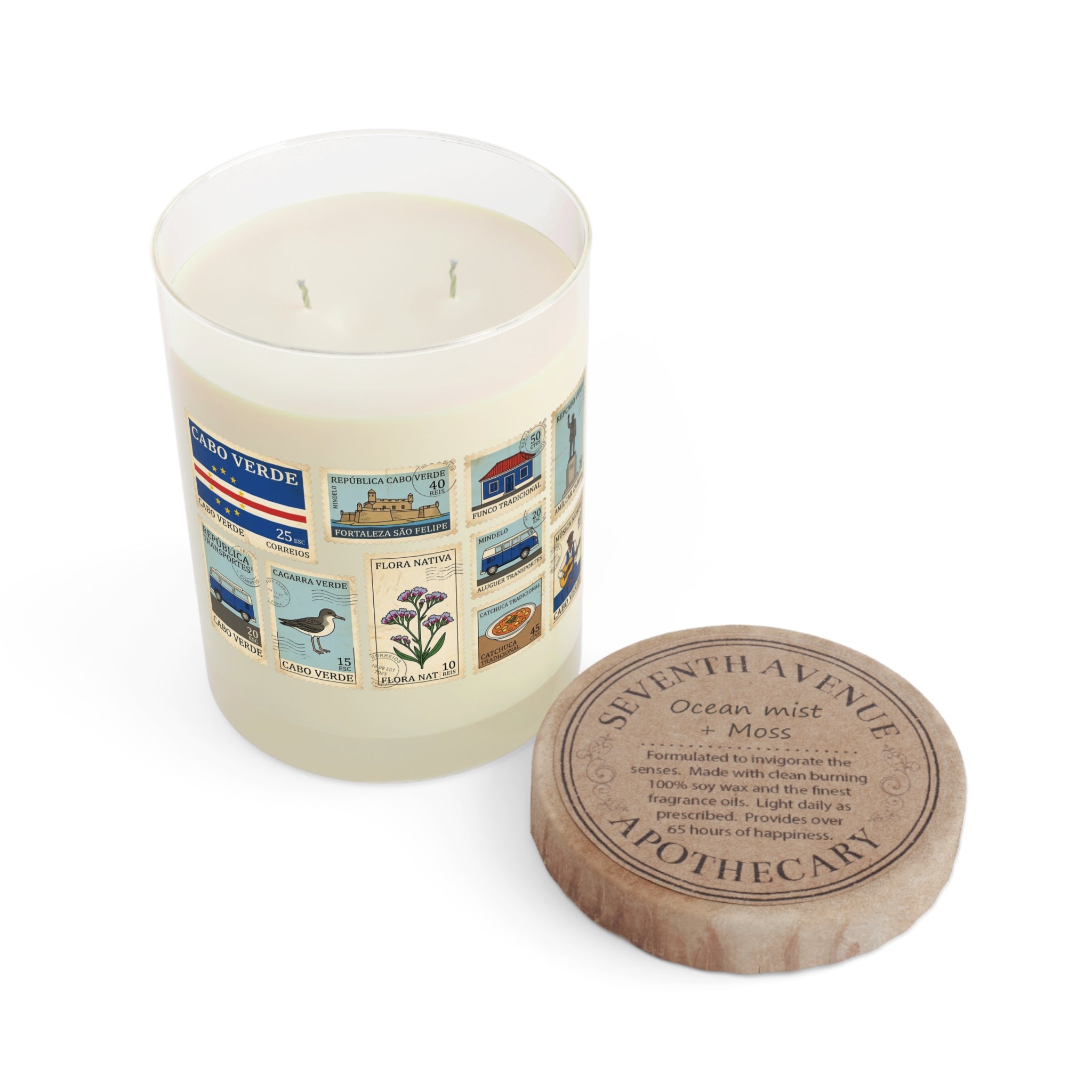 Custom Country Stamps Soy Candle — 11oz