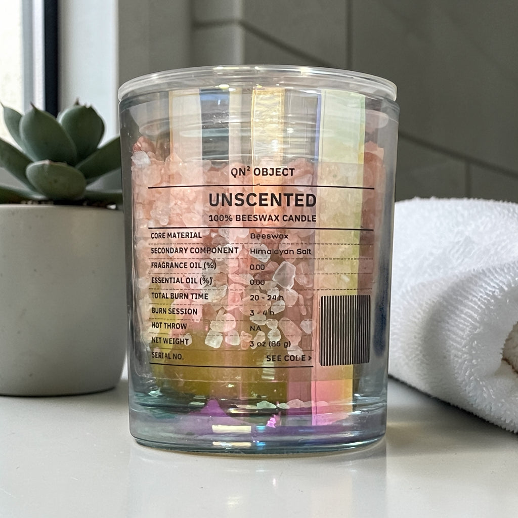 Clean Burn Beeswax Candle with Himalayan Salt